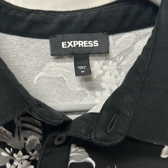 Express Polo Print Tropical Black M - Picture 3 of 5